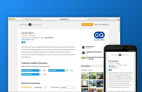 GuildQuality’s profile pages, reviews, and social sharing