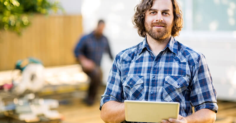 Remodeler holding tablet